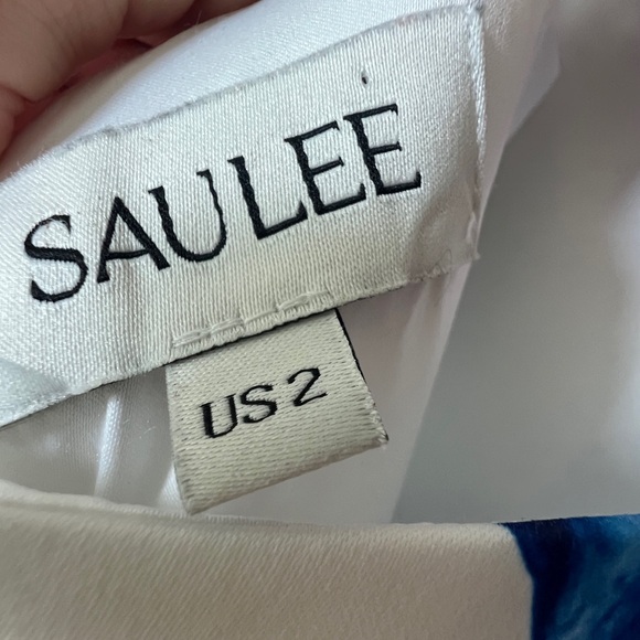 Sau Lee Lucia Maxi Dress in White and Blue Floral Print - Picture 16 of 16